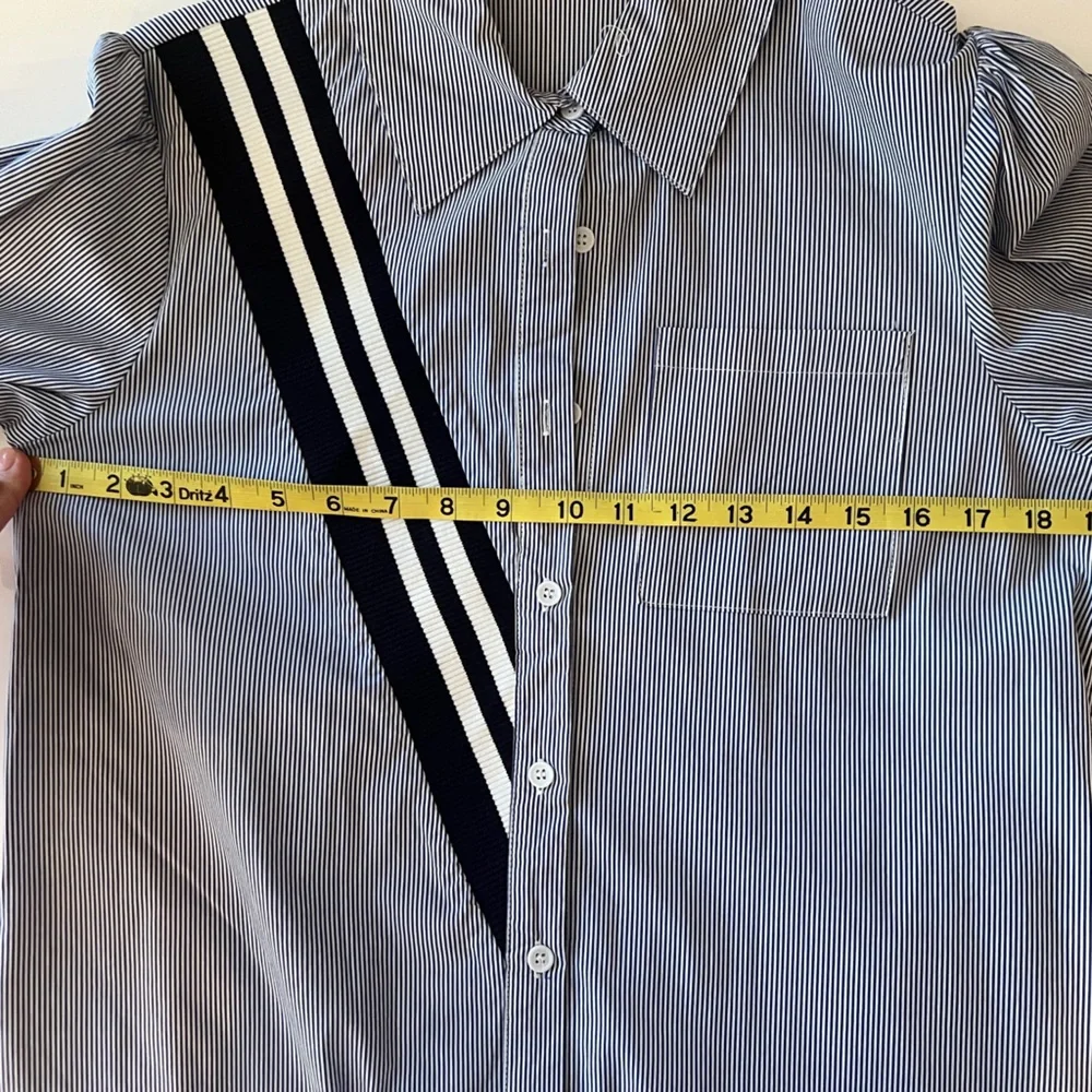 Striped Blue Shirt Dress - Picture 5 of 6